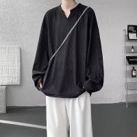 ราคา เสื้อยืดแขนยาวคอวี สไตล์ญี่ปุ่นเรียบง่าย (44553135608)