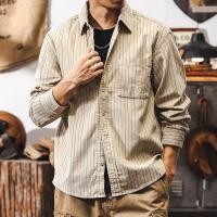 ราคา YOUTANG เสื้อเชิ้ตแขนยาวลายทางลําลองผู้ชายใหม่ (43227564332)