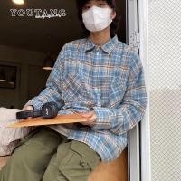 ราคา YOUTANG เสื้อเชิ้ตแขนยาวลําลอง คอปก ลายสก๊อต ทรงหลวม มีกระเป๋า สไตล์อเมริกันเรโทร สําหรับคู่รัก (24955425968)