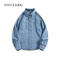ราคา YOUTANGเสื้อเชิ้ตยีนส์แฟชั่นสำหรับผู้ชายแขนยาวชุดคู่ใหม่ด้านบน Retro หลวมลำลองเสื้อโค้ทสไตล์เกาหลี (24508797376)