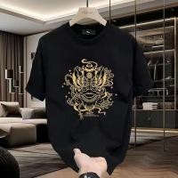 ราคา เสื้อยืดแขนสั้น YOUTANG ทำจากผ้าฝ้าย พิมพ์ลายมังกรทอง (49304149071)