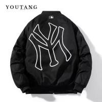 ราคา YOUTANG ชุดเบสบอลสุทธิสีแดงอเมริกันแจ็คเก็ตผู้ชายน้ำฤดูใบไม้ผลิแบรนด์แจ็คเก็ตไฮสตรีทหลวมทุกคู่สีดำด้านบน (19790656407)