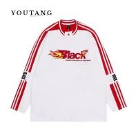 ราคา YOUTANG เสื้อยืดแขนยาว พิมพ์ลายตัวอักษร เปลวไฟ สไตล์อเมริกัน สตรีท เหมาะกับทุกเพศ (24005001627)