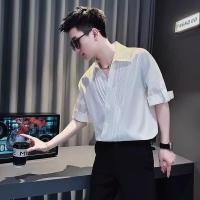 ราคา เสื้อเชิ้ตผู้ชายสไตล์เกาหลี ฤดูร้อน คอวีแขนสั้น (41609577316)