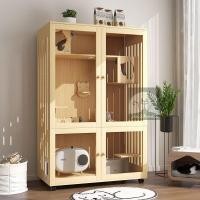 ราคา กรงแมวไม้เนื้อแข็งสุดหรู วิลล่า Freedom ขนาดใหญ่ กรงแมวในร่ม ตู้แมว กรงแมว (55553450036)