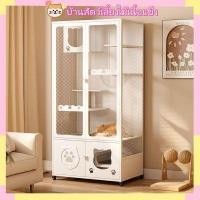 ราคา บ้านแมวเหล็ก ตู้โชว์บ้านแมว กรงแมว กันน้ำ L120 W60 H180cm (52653549957)