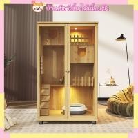 ราคา บ้านแมวไม้เนื้อแข็ง กรงแมว วิลล่าแมว ตู้โชว์แมวสุดหรู 150 90 60cm (49403585059)