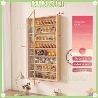 ราคา ชั้นวางของเล่นติดผนังไม้เนื้อแข็งแบบซ่อน ตู้โชว์ห้องนั่งเล่นติดผนัง LEGO Pop Mart Labubu NINGLI (56951714178)