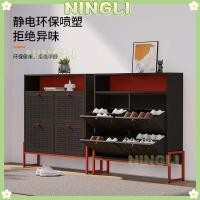 ราคา NINGLI ชั้นวางรองเท้าแบบพับลงได้ ขนาด 24 ซม ความจุขนาดใหญ่ ทำจากเหล็กดัดกันฝุ่น (54456531994)