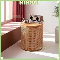 ราคา โต๊ะเก็บของสไตล์ญี่ปุ่นสไตล์หวายไม้เนื้อแข็งสำหรับห้องนั่งเล่น ตะกร้าผ้าสกปรกในห้องนอน โต๊ะข้างเตียงเก็บของ NINGLI (42625119220)