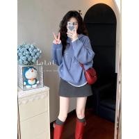 ราคา เสื้อถักมีฮู้ดสีน้ำเงิน ปักลายลูกไม้ ใช้งานได้อเนกประสงค์ (42226559127)