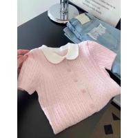 ราคา เสื้อยืดแขนสั้นสีชมพู ผ้าถักคอกลมพร้อมลายตุ๊กตาใหม่ (55807250135)