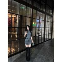 ราคา ชุดเดรส mini ครึ่งคอเต่า ยืดได้เข้าตัว สไตล์หรูสำหรับหน้าร้อน (47956559001)