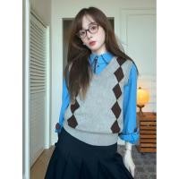 ราคา เสื้อกั๊กไหมพรมคอลายเพชร เหมาะสำหรับฤดูกาลเย็น (46900519709)