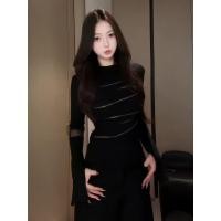 ราคา เสื้อเชิ้ตแขนกระดิ่งกลวงประดับพลอยเทียม สำหรับฤดูใบไม้ร่วงและฤดูหนาว (28293824903)