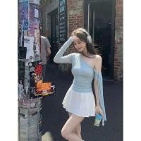 ราคา เสื้อยืดแขนยาวเปิดไหล่ ลายจุด สไตล์แฟชั่นสำหรับฤดูร้อน (42529212319)