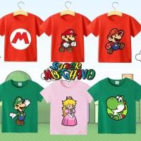 ราคา สินค้าพร้อมส่ง เสื้อยืดแขนสั้น พิมพ์ลายการ์ตูน Super Mario Brothers Mario Luigi Peach Princess ใส่สบาย ของขวัญวันเกิด สําหรับเด็กผู้ชาย และเด็กผู้หญิง (22683254673)