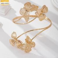 ราคา SANDIEYANAU สร้อยข้อมือลายพู่กันและดอกไม้ สีทอง ดีไซน์เกลียว พิมพ์เคลือบโลหะ ของขวัญพรีเมียม (48306959601)