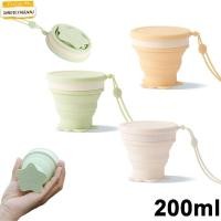 ราคา SANDIEYANAU ถ้วยหดพับได้ 200 มล พร้อมฝาปิดถ้วยซิลิโคนพับได้ การออกแบบเชือกเส้นเล็กถ้วยดื่มแบบพกพาเดินทางกลางแจ้ง (27144336128)