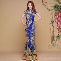 ราคา Fast Shipping ตรุษจีน Cheongsam Qipao ชุดสําหรับผู้ใหญ่ผู้หญิงชุดโมเดิร์น M8IY (55055841140)