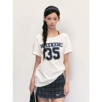 ราคา preorder weekend hub brandฮิต เสื้อยืดทรงคอกว้าง มีดีเทลสายบราติดกับเสื้อ (40065562496)