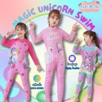 ราคา BABY BEACH ชุดว่ายน้ำเด็กผู้หญิง ชุดวันพีช ขายาวแขนยาว มีไซส์ M 2XL ลายยูนอคอร์นน่ารัก ส่งจากไทย Y733 (41629312435)