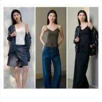 ราคา KULIMULA ท็อปส์สายสะพายลูกไม้คอวี ผ้าซาตินนุ่มลื่น ตกแต่งลูกไม้ชั้นบนและล่าง สีขาว ดำ สีเขียวเทา สบายใส่ทุกวันGN278 (45757596393)