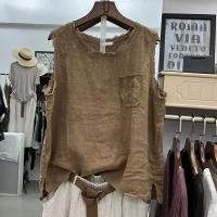 ราคา ชุดเสื้อกั๊กแขนกุด สไตล์ญี่ปุ่นใหม่ ฤดูร้อน สีพื้น ชายเสื้อขาด สำหรับทุกเพศ ผ้าฝ้ายลินิน บาง หลวม ปกปิดหน้าท้อง แฟชั่นอินเทรนด์ (26778486994)