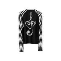 ราคา เสื้อแขนยาวแบบสตริปเปอร์ Raglan ฟิตเรียว พอดีตัว เหมาะสำหรับทั้งผู้ชายและผู้หญิง (56507096177)