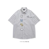 ราคา ขายร้อน F x เสื้อมีเอกลักษณ์เฉพาะตัวจากสุนัขพันธุ์มาร์สแบรนด์แฟชั่นย้อนยุคสีตัดกันลายทางแขนสั้นชายและหญิงเฉพาะกลุ่มหลวมเสื้อเชิ้ตลำลอง (19196598789)