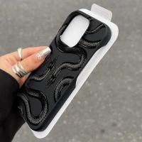 ราคา สองสีดํา Python สวมใส่เคสโทรศัพท์เหมาะสําหรับ iPhone 16 15Pro 17ProMax 12ProMax 17Pro 15ProMax 13 11 16ProMax 17air 14ProMax 15plus Frosted Half Pack Shell (48053120495)
