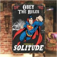 ราคา Obey the Rules Fortress of Solitude Vintage Tin Metal Plate Wall Decor 30x20 ซม (48757436183)