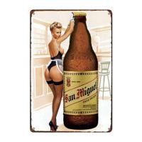 ราคา ป้ายดีบุกโลหะ San Miguel เบียร์บาร์ผับบ้าน Vintage Retro โปสเตอร์ Cafe ART (48657436254)
