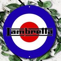 ราคา โลโก้อลูมิเนียมทรงกลม Lambretta Vintage 30 ซม ป้ายดีบุกโลหะ (43605405855)