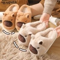 ราคา รองเท้าแตะน่ารัก capybara Plush fortable SLIP ON รองเท้าบ้าน (52656364048)