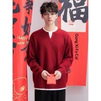 ราคา TIANLESIWEI เสื้อถักสีแดงปีใหม่ (56653225487)