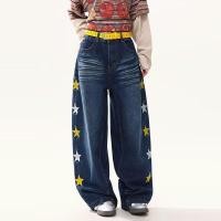 ราคา กางเกงยีนส์ทรงหลวมขากว้าง ดีไซน์ปักลายพิเศษ (55357617317)