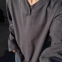 ราคา เสื้อยืดแขนยาวคอกลมกํามะหยี่สำหรับผู้ชาย สไตล์อเมริกัน เหมาะกับฤดูใบไม้ร่วงและฤดูหนาว (52054584613)