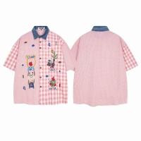 ราคา เสื้อยีนส์แขนสั้นลายสก๊อต ดีไซน์การ์ตูนสไตล์ญี่ปุ่น (51853036015)