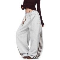 ราคา TIANLESIWEI American Vintage Leopard Print Ribbon Stitching Machete Sweatpants (50753106426)