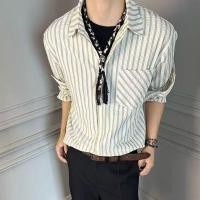 ราคา เสื้อเชิ้ตลำลองลายทางสำหรับผู้ชาย (48354612102)