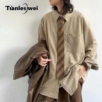 ราคา TIANLESIWEI เสื้อลายทางวินเทจสำหรับเด็กชายและเด็กหญิง แขนยาว สไตล์ญี่ปุ่น เหมาะสำหรับการสวมใส่ในวันหยุดและวิทยาลัย (43206674929)