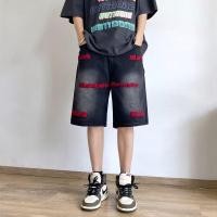 ราคา เทียนเลซีเว่ย กางเกงขาสั้นผ้ายีนส์ปักลายผู้ชายฤดูร้อนสไตล์อเมริกันถนนล้างกางเกงห้าจุด (41808807080)