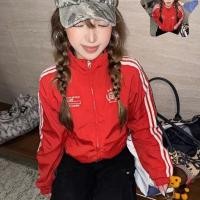 ราคา TIANLESIWEI สีแดงสามบาร์ Overalls บางคุณภาพสูงลําลองหลวมออกแบบ Niche Jacket Top (41467090430)