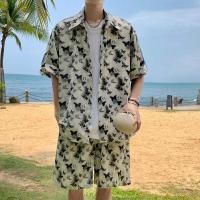 ราคา TIANLESIWEI เสื้อเชิ้ตแขนสั้นวันหยุดฮาวายเรียบง่ายชุดผ้าไหมน้ําแข็งฤดูร้อนพิมพ์ผีเสื้อญี่ปุ่น (40000885152)