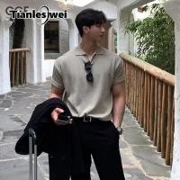 ราคา Tianlesiwei เกรดสูงสไตล์ญี่ปุ่น Retro Simple ถักเสื้อโปโลผู้ชายแฟชั่นฤดูร้อนยี่ห้อ Lapel หลวมแขนสั้น (29282304654)