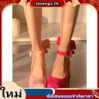 ราคา ตุ๊กตาบาร์บี้สีชมพูรองเท้าส้นสูงผู้หญิงโบว์รองเท้าส้นสูงรองเท้าแมรี่เจนใหม่รองเท้าส้นสูง (48354472444)