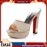 ราคา รองเท้าส้นสูงใส่ออกงาน รองเท้าเพชรใส่ออกงานKTP 9266 5 (57454896159)