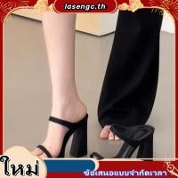 ราคา รองเท้าส้นสูงผู้หญิงทรงแบบฝรั่งเศส ฐานรองเท้ากันน้ําส้นหนา สายรัดข้อเท้าแบบแบน Class (57204857108)