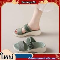 ราคา รองเท้าสวมแบบ wedge heel สำหรับภายในและภายนอก ออกแบบมาสำหรับฤดูใบไม้ผลิและฤดูใบไม้ร่วง สวมใส่ง่ายและมีส้นหนาพิเศษ รองเท้าแตะผู้หญิงไซส์ใหญ่ (50707486696)